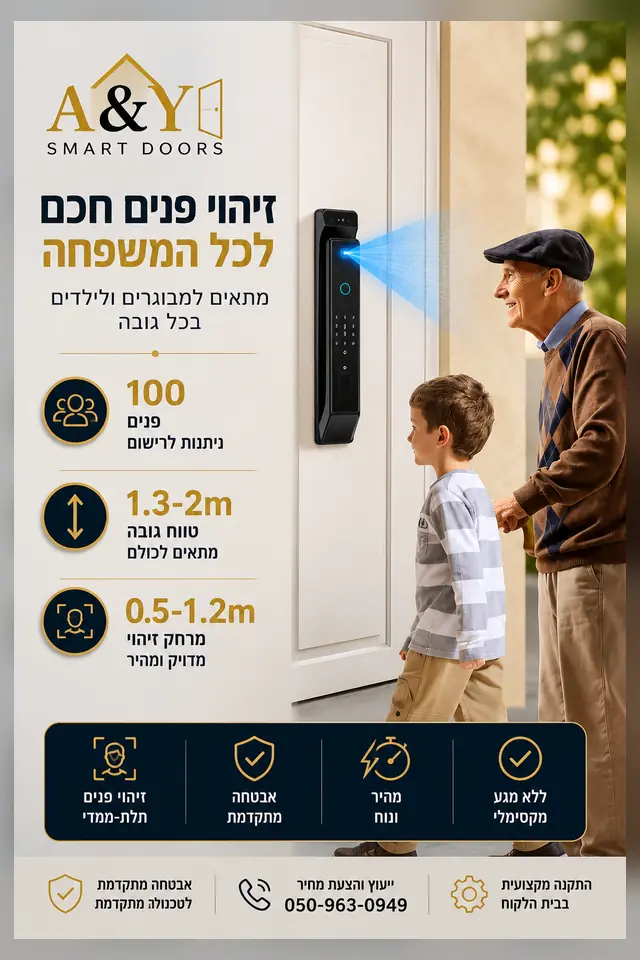 מנעול חכם עם זיהוי פנים לדלת כניסה